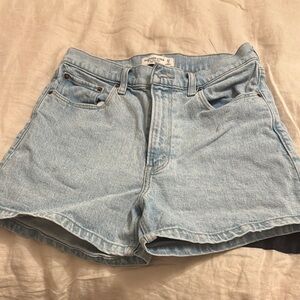 Abercrombie & Fitch Blue Jean Shorts High-Waisted Relaxed Fit